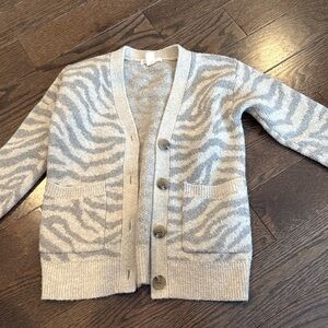 Jcrew soft grey cheetah sweater